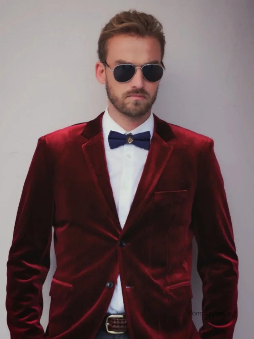 Men's Velvet Blazer Jacket Two Button Sport Coat Notched Lapel Prom Wedding